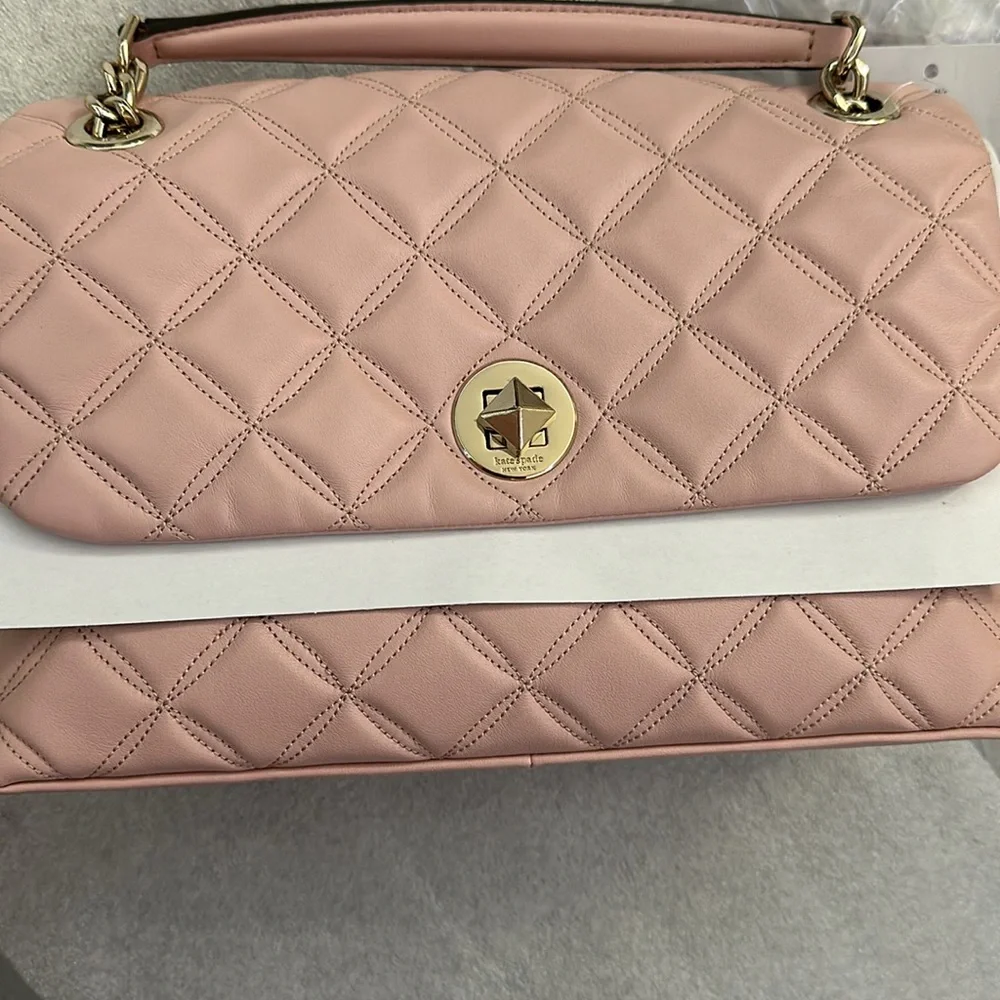 Kate Spade Natalia Medium Flap Shoulder Bag in Rose Smoke (WKRU7076)